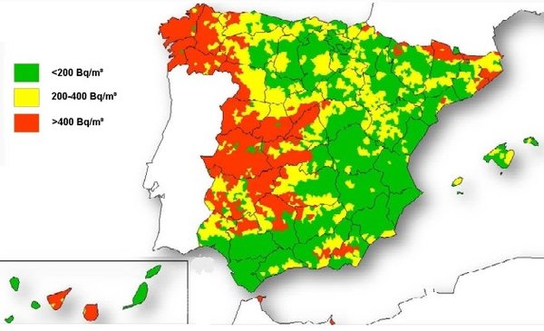 Mapa Gas Radon En España