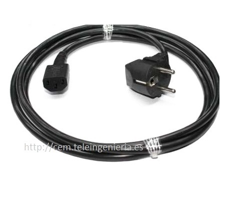 Cable Apantallado Campo Eléctrico para PC Danell D-2806 2m negro