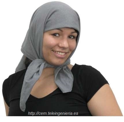 EMF Shielding Headscarf Yshield TKG made with Steel-Gray