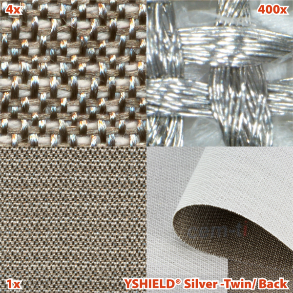EMF Protective Shielding Fabric Yshield SILVER-Twin