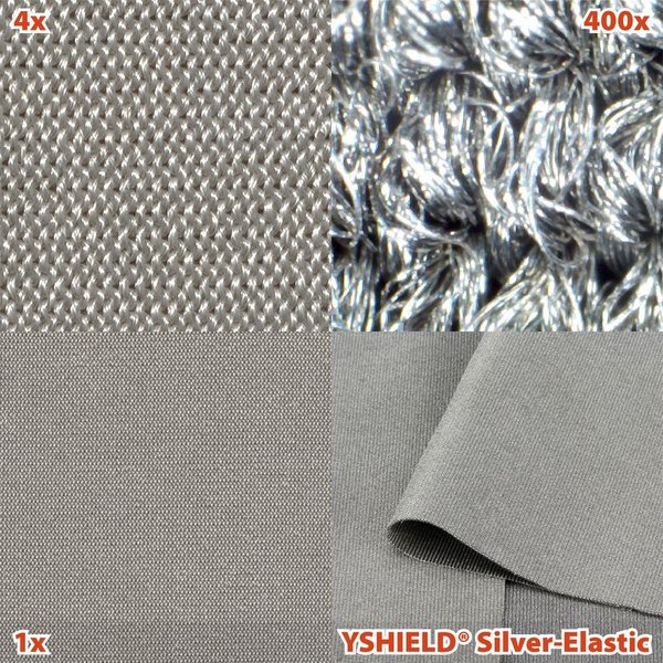 EMF Protective Shielding Fabric Yshield SILVER-ELASTIC 51dB for Garments