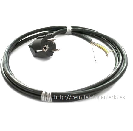 Cable Apantallado Electrico Danell D-2828 2 m sin conector negro