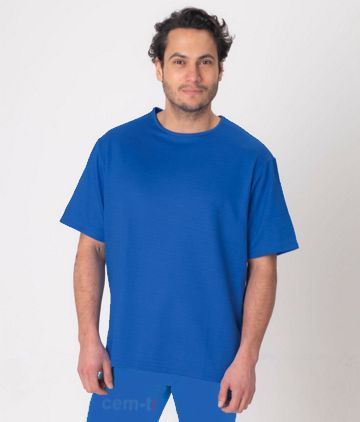Camiseta Protectora Apantallante Electromagnética Manga Corta Hombre LEBLOK Azul-L