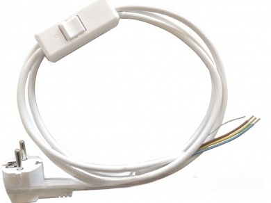 Electric Field Shielded Cable Danell D-3504 2m white with Switch