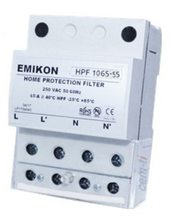 Filtro de Red PLC Monofásico Emikon HPF1065-55 electricidad sucia 65A 55dB